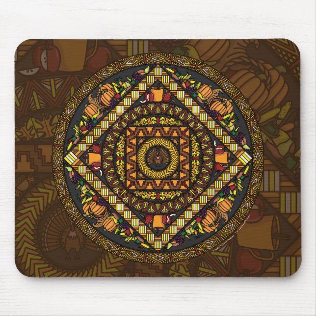 Tapis De Souris Icônes de Thanksgiving Mousepad (Devant)