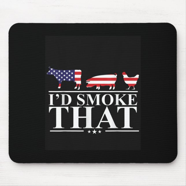 Tapis De Souris Id Fumée Qui Viande Pitmaster Grill Cadeau Funny B (Devant)