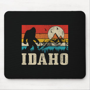 Tapis De Souris Idaho Bigfoot Vintage Montagnes Randonnée Camping