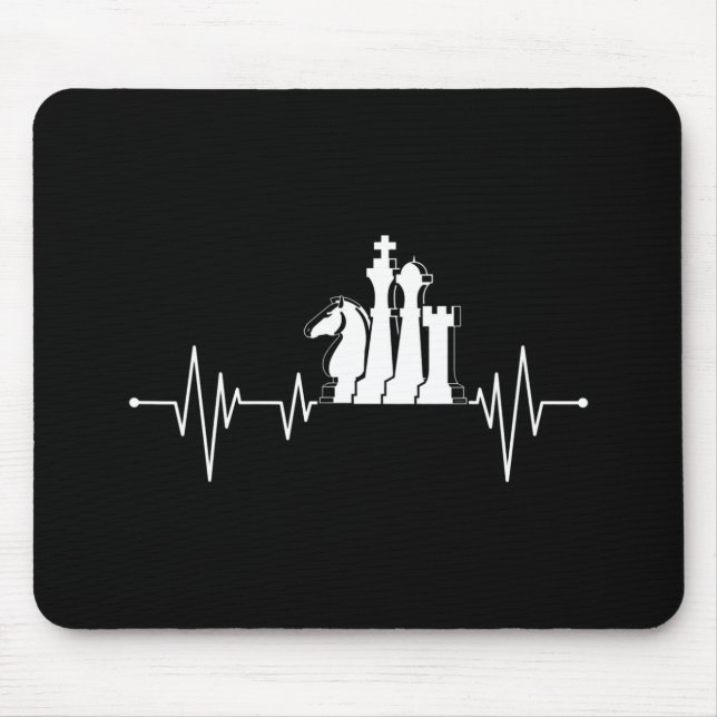 Tapis De Souris Idée cadeau du joueur d'échecs pièces d'échecs bat (Devant)