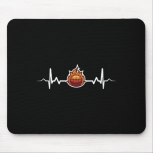 Tapis De Souris Idée cadeau Heartbeat de basket-ball