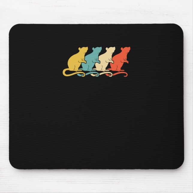 Tapis De Souris Idée cadeau Retro Pop Art Rat Rodent (Devant)