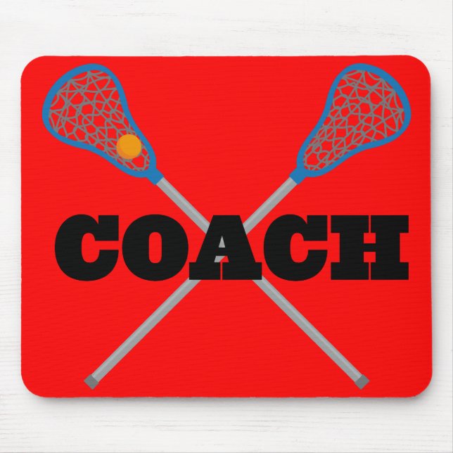 Tapis De Souris Idée de cadeau d'entraîneur de lacrosse (Devant)
