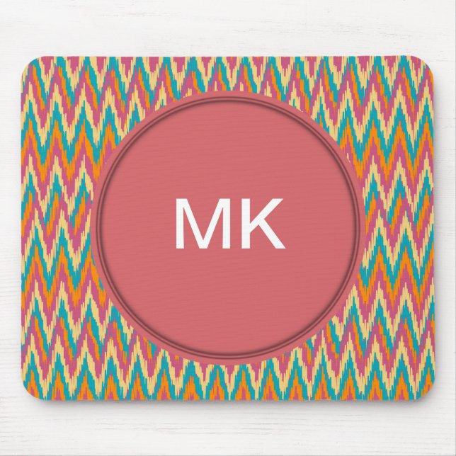 Tapis De Souris iKat Zigzag Design Couleurs d'épices (Devant)