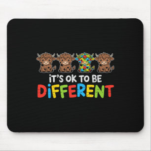 Tapis De Souris Il Est Ok D'Être Différent Vache Heifer Sensibilis