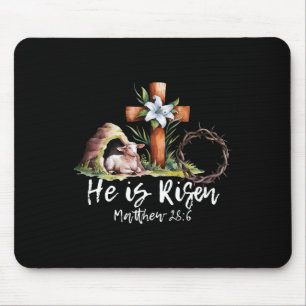 Tapis De Souris Il Est Ressuscité Agneau Mouton Croix Jésus Christ