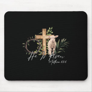 Tapis De Souris Il Est Ressuscité Agneau Mouton Croix Jésus Christ