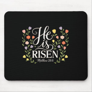Tapis De Souris Il Est Ressuscité Fleurs de Pâques Jésus Pâques Ch
