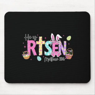 Tapis De Souris Il Est Ressuscité Jésus Christ Lapin de Pâques Oeu