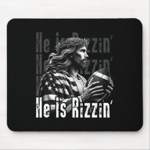 Tapis De Souris Il Est Rizzin Jésus Jouant Footbyll Funny Sports C