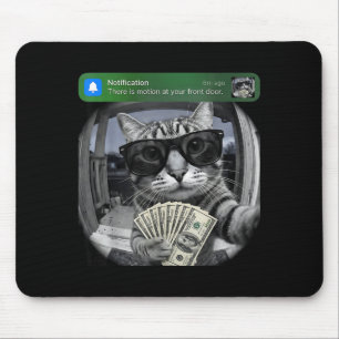 Tapis De Souris Il y a du mouvement à votre porte d'entrée chat dr