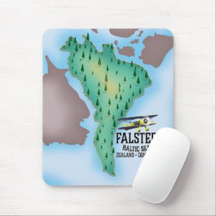 Tapis De Souris Île de Falster Danemark affiche de voyage.