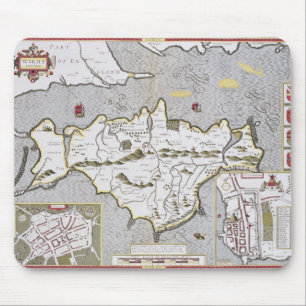 Tapis De Souris Île de Wight, gravée par Jodocus Hondius