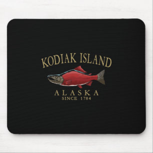 Tapis De Souris Île Kodiak Alaska Saumon Depuis 1784 Arqué Brun