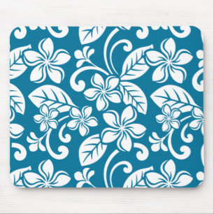 Tapis De Souris ÎLE PLUMERIA (BLEU CARAÏBE) Mousepad