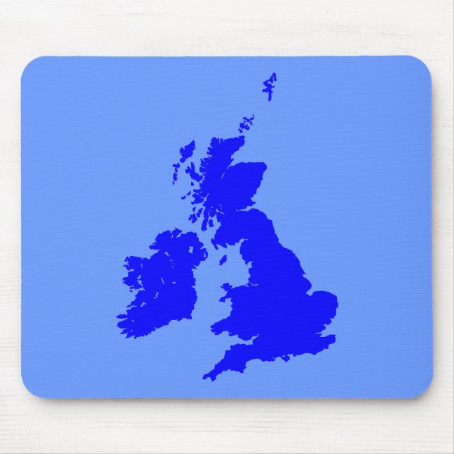 Tapis De Souris Îles Britanniques - Tons de Bleu (Devant)