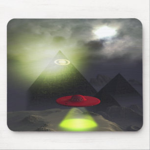 Tapis De Souris Illuminati Pyramide et UFO Mousepad