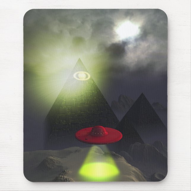 Tapis De Souris Illuminati Pyramide et UFO Mousepad (Devant)