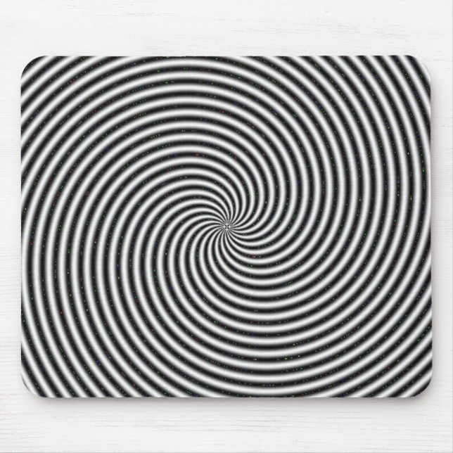 Tapis De Souris Illusion optique de spirale noire et blanche (Devant)