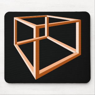 Tapis De Souris illusion optique d'une construction orange impossi