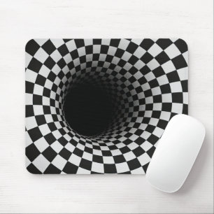 Tapis De Souris Illusion optique trou noir et blanc