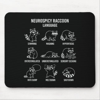 Tapis De Souris Illustration amusante de la langue du raton laveur