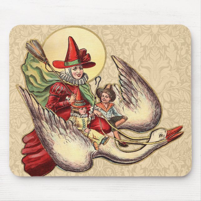 Tapis De Souris Illustration Antique de l'Enfant de Mère l'Oie (Devant)