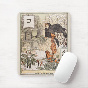 Tapis De Souris Illustration Art Nouveau du jardin d'hiver de déce