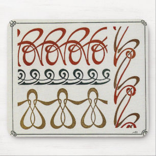 Tapis De Souris Illustration Art nouveau vintage par Mucha