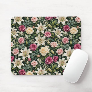 Tapis De Souris Illustration botanique florale de magnolia luxuria