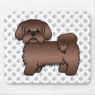Tapis De Souris Illustration Brown Chih Tzu Cute Cartoon Chien 