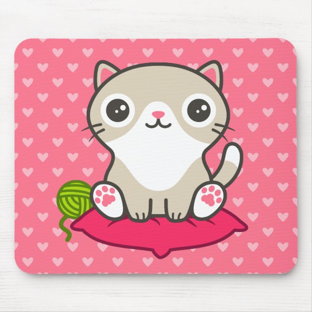Tapis De Souris Illustration Cute Kitty (Devant)