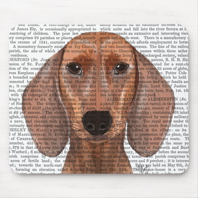 Tapis De Souris Illustration Dachshund Plain (Devant)