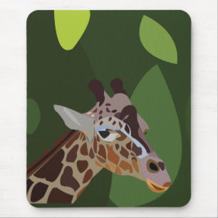 Tapis De Souris Illustration d'animal de girafe