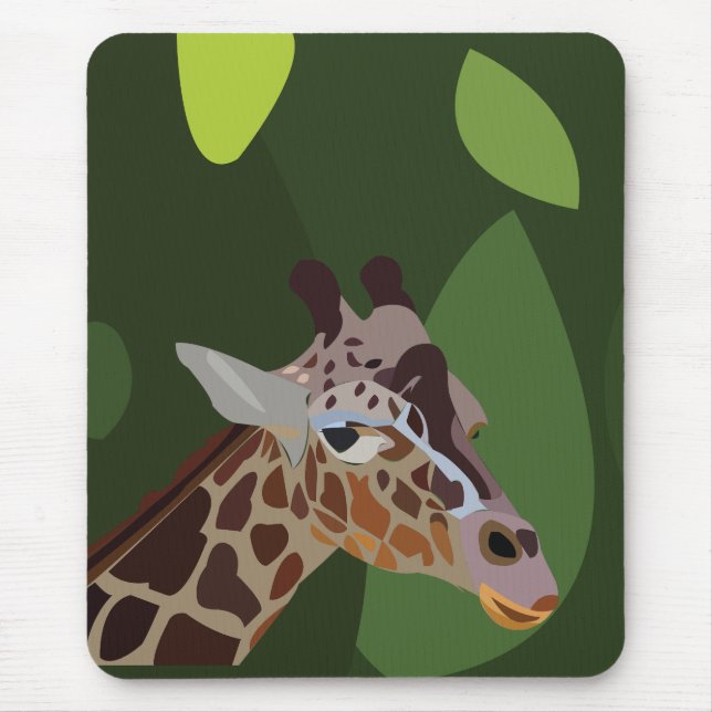 Tapis De Souris Illustration d'animal de girafe (Devant)