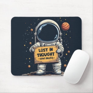 Tapis De Souris Illustration d'astronaute drôle perdu dans ses pen
