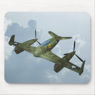 Tapis De Souris Illustration d'aviation militaire de vol de warbir