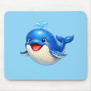 Tapis De Souris Illustration de baleine mignonne aux grands yeux A