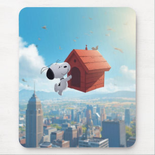 Tapis De Souris Illustration de bande dessinée de ville flottante 