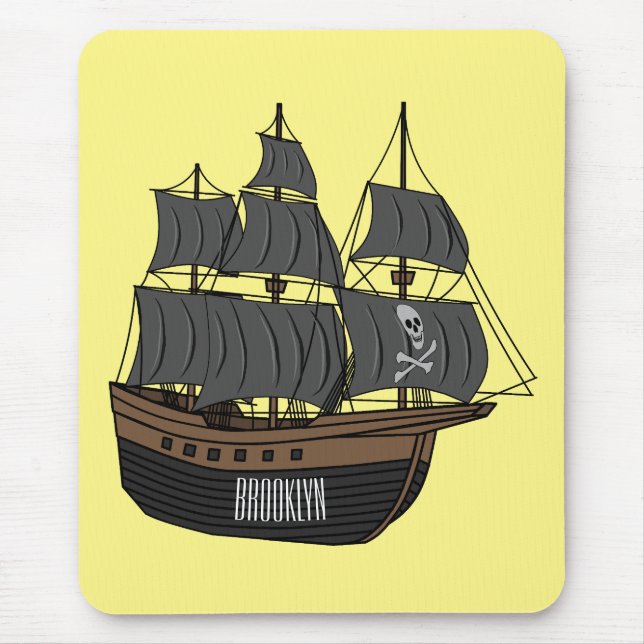 Tapis De Souris Illustration de bateau pirate (Devant)
