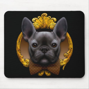 Tapis De Souris Illustration de bulldog en France, bleu