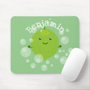Tapis De Souris Illustration de bulles de chaux vert mou