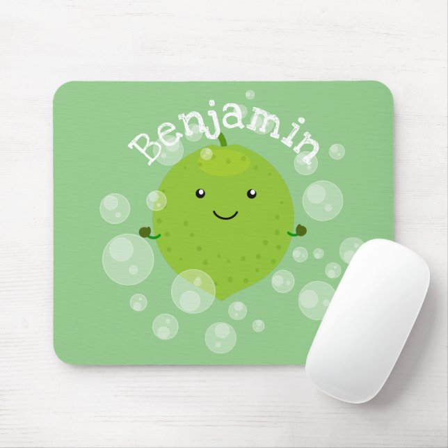 Tapis De Souris Illustration de bulles de chaux vert mou (Avec souris)