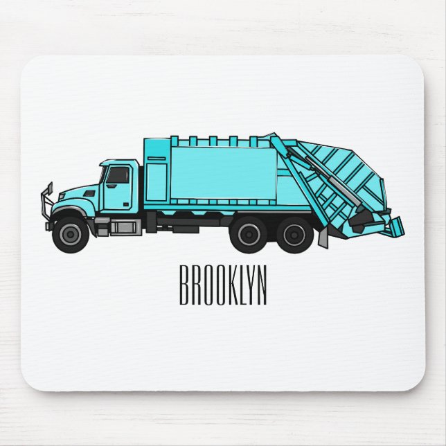 Tapis De Souris Illustration de camion à ordures (Devant)