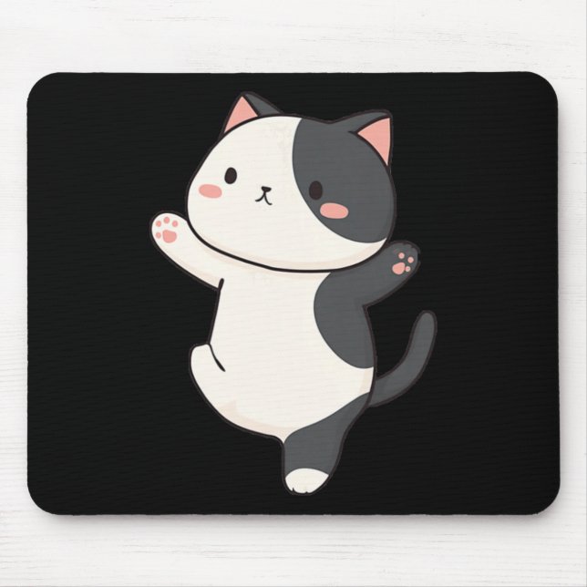 Tapis De Souris Illustration de chat de yoga mignon  (Devant)