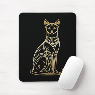 Tapis De Souris Illustration de chat doré pour les amateurs de cha