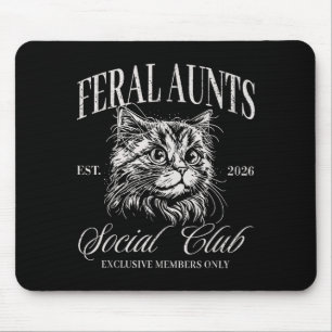 Tapis De Souris Illustration de chat du Feral Aunt Social Club
