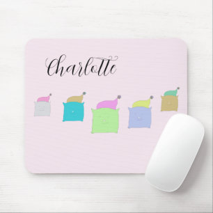 Tapis De Souris Illustration de chats Coussins mignons Monogrammé