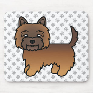 Tapis De Souris Illustration de chien Cairn Terrier Bringé Rouge &