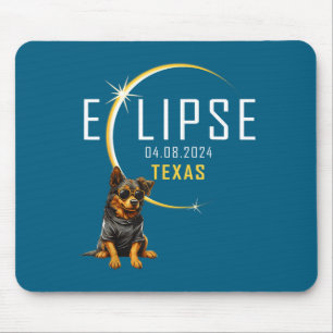 Tapis De Souris Illustration de chien d'éclipse solaire totale du